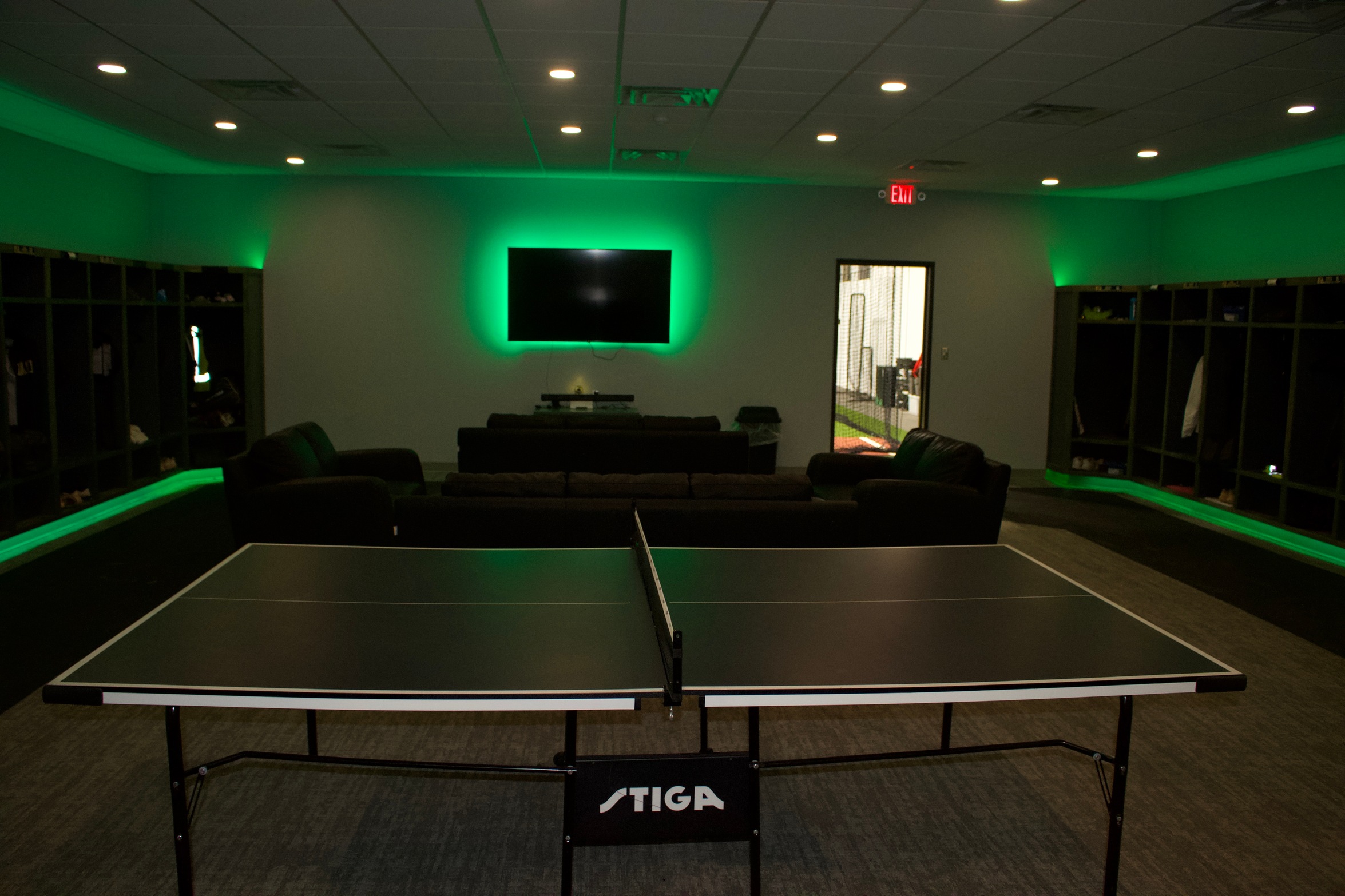 softball locker room.
