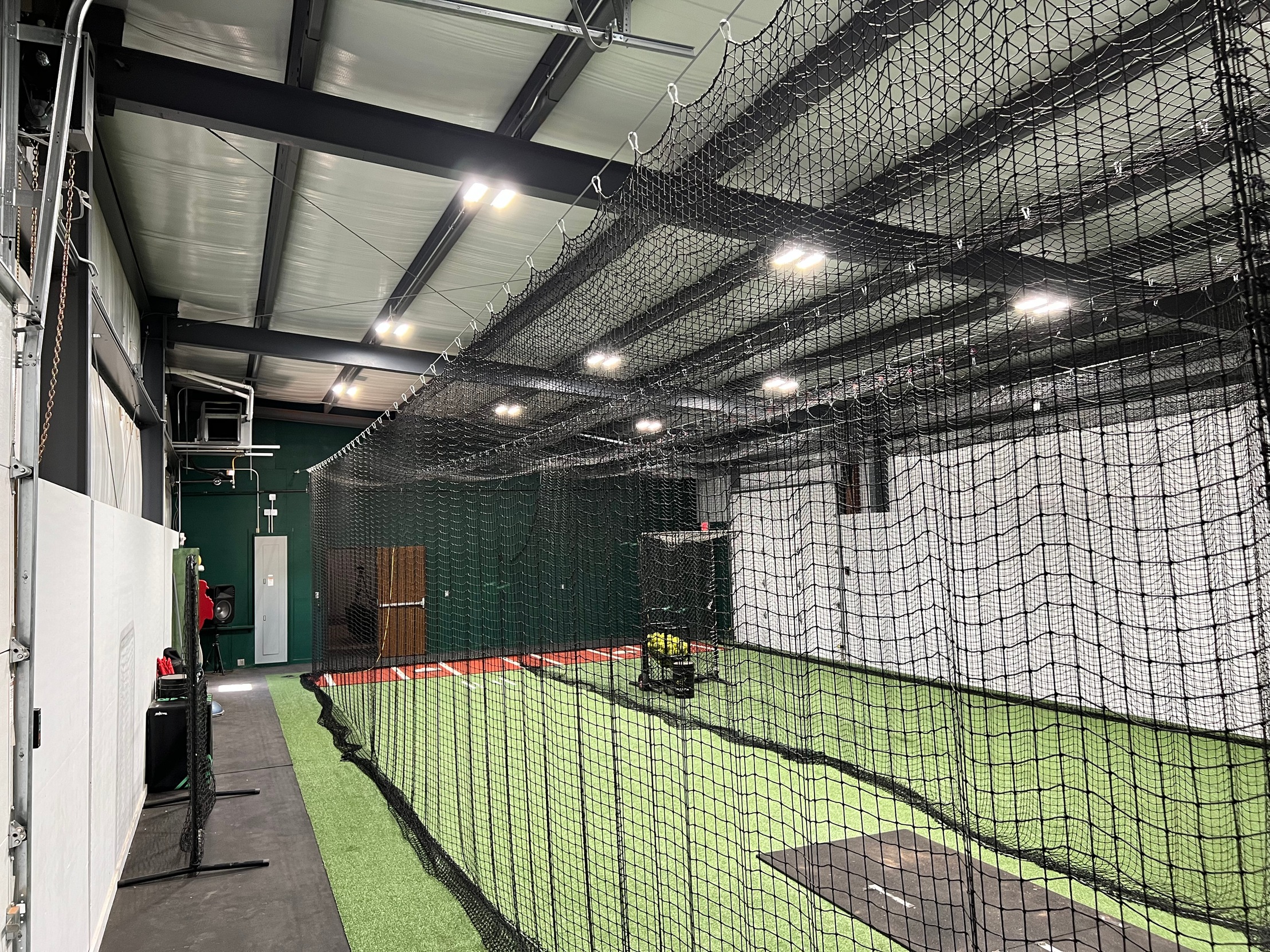 Indoor batting cages.
